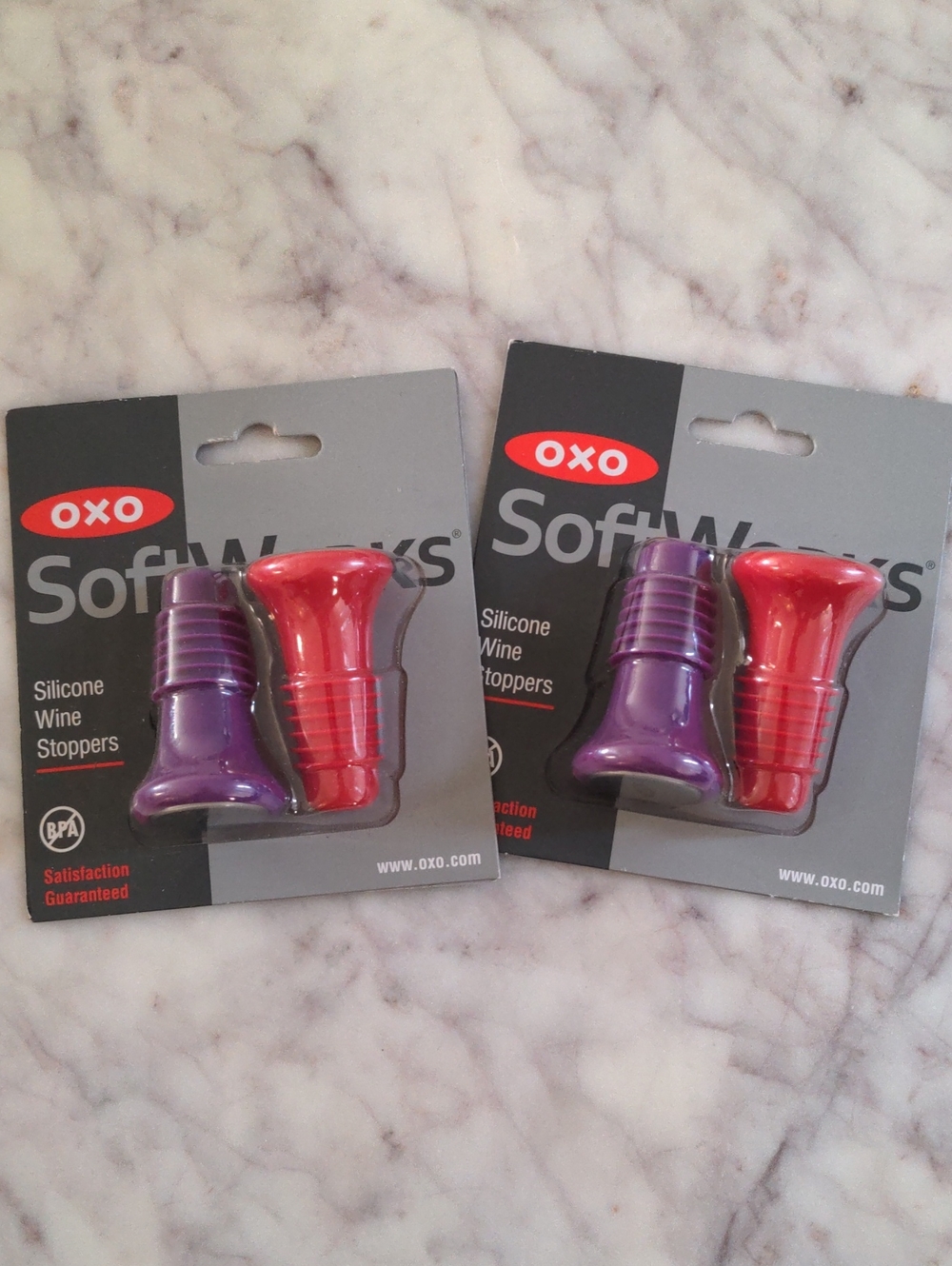 OXO Silicone Wine Stoppers - Red and Purple Duo, 2 Packs Of Two